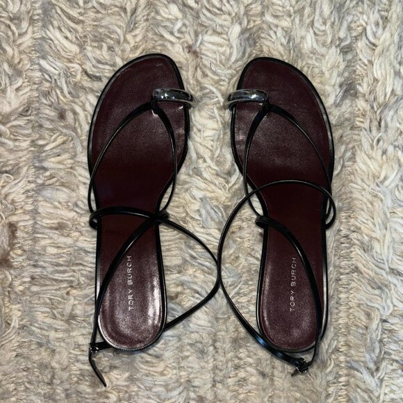 Tory Burch Pierced Multi-Strap Heeled Sandal (8.5) - Picture 2 of 3